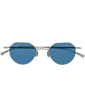 Eyevan 7285 Geometric-Frame Tinted Sunglasses - Blue