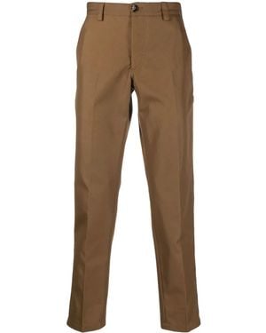 PT Torino Mid-Rise Tapered-Leg Trousers - Brown