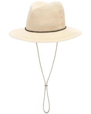 Undercover Bead-Embellished Wide-Brim Hat - Natural