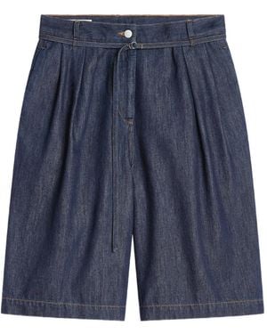 Dries Van Noten Belted Denim Shorts - Blue
