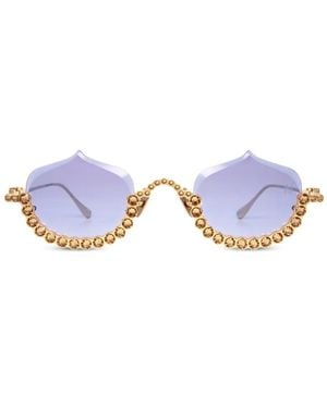 Anna Karin Karlsson Crystal Meringue Crystal-Embellished Sunglasses - White
