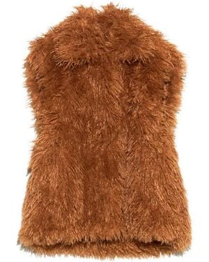 Bimba Y Lola Chaleco Oversize De Pelo - Marrón