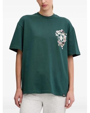 EA7 Floral-Print T-Shirt - Green