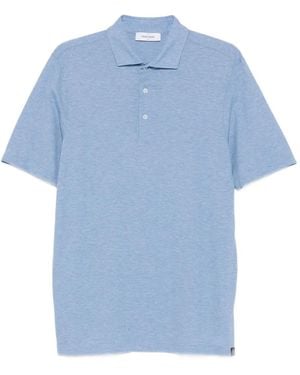Gran Sasso Poloshirt Met Gemêleerd Effect - Blauw