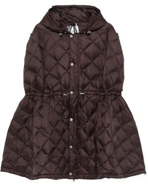 Taion Quilted Hooded Gilet - Brown