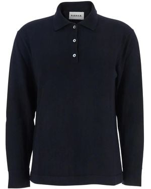 P.A.R.O.S.H. Button Knit Polo Top - Blue