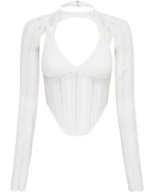 Dion Lee Top Tipo Corsé Con Efecto De Piel De Serpiente - Blanco