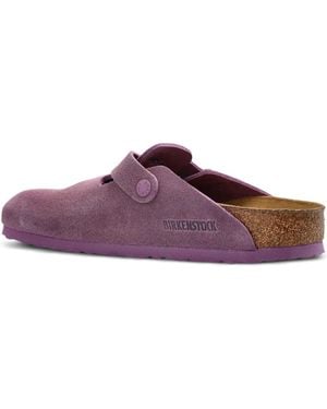 Birkenstock Mules Boston En Daim - Violet