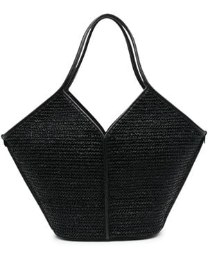 Hereu Calella Raffia Basket Tote Bag Bags - Black