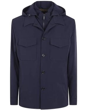 Moorer Hooded Jacket - Blue