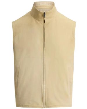 Ralph Lauren Gilet Jamison Réversible En Daim - Natural