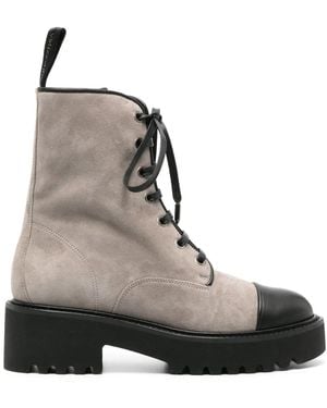Aquazzura Desert Suede Lace Up Boots - Brown