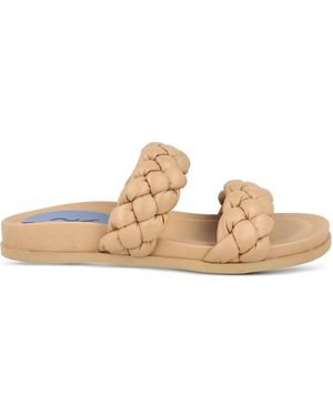 Blue Bird Shoes Braided Leather Slides - White
