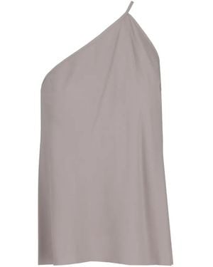 Rick Owens One-Shoulder Slip Top - Gray