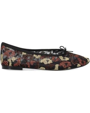 Repetto Floral Tie Ballet Flats - Brown