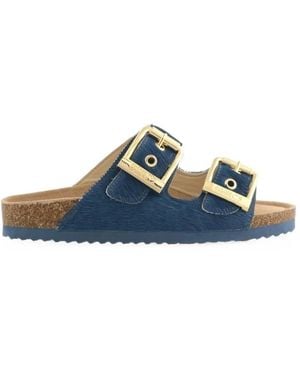Colors Of California Sandali Slofi Con Suola Piatta - Blu