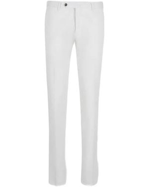 PT Torino Logo-Plaque Tailored Trousers - White