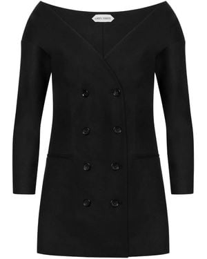 Alberta Ferretti Off-Shoulder Fitted Jacket - Black
