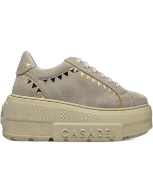 Casadei Nexus Studded Platform Trainers - Natural