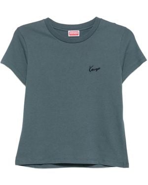 KENZO Logo-Embroidered T-Shirt - Blue