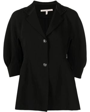 Shiatzy Chen Spread-Collar Single-Breasted Jacket - Black