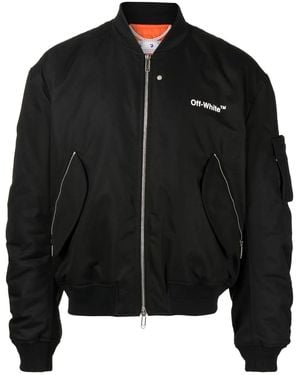 Off-White c/o Virgil Abloh Diag Print Bomber Jacket - Black