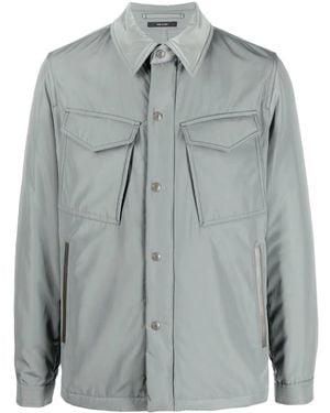 Tom Ford Button-Front Shirt Jacket - Grey