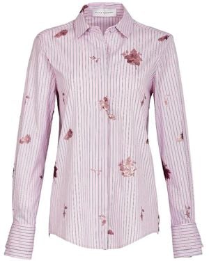 Silvia Tcherassi Linette Sequin-Embellished Striped Blouse - Pink