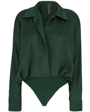 Norma Kamali Long-Sleeve Bodysuit - Green