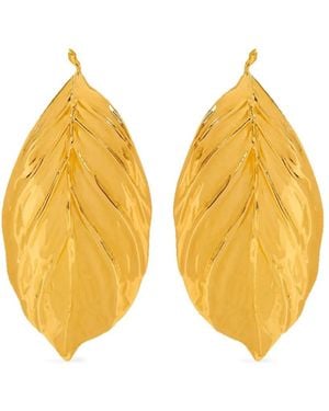 Oscar de la Renta Große Leaf Ohrringe - Gelb