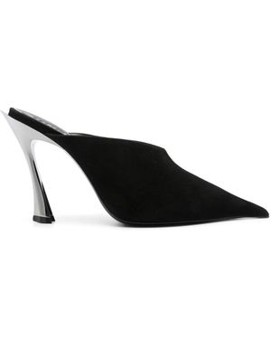 Mugler 95mm Fang Mules - Black