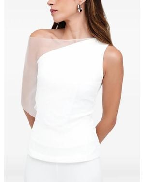 MARCELLA Blouse Asymétrique Zinnia En Résille - White
