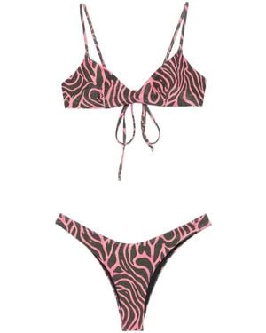 MATINEÉ Bikini Con Estampado De Cebra - Rosa