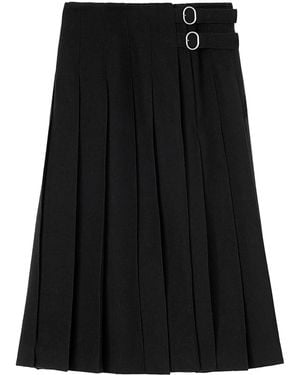 Jil Sander High-Waist Pleated Midi Skirt - Black