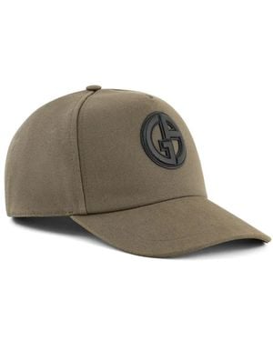 Giorgio Armani Logo-Appliqué Cotton Baseball Cap - Brown