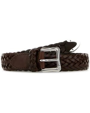 J&m Davidson Braided Belt - White