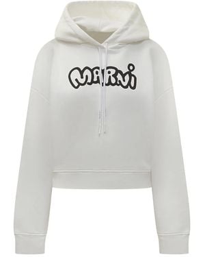Marni Hoodie À Logo Imprimé - Gris