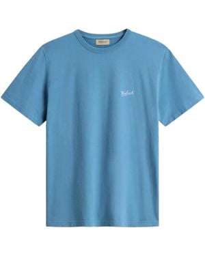 Woolrich T-Shirt Con Logo Ricamato - Blu