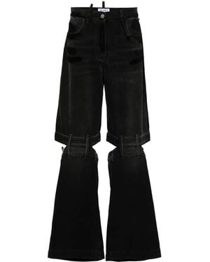 The Attico Lunghi High-Rise Wide-Leg Jeans - Black