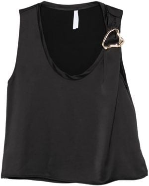 Imperial Buckle-Detail Top - Black