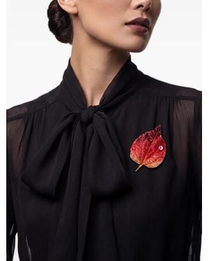 Anabela Chan Autumn Leaf Brooch - Black