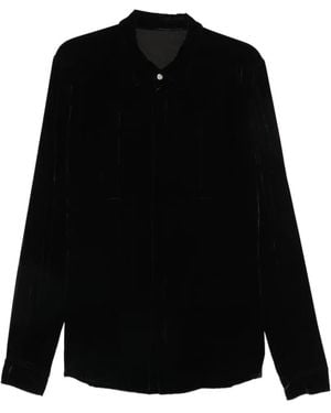 Rick Owens Velvet Webbing-Detail Shirt - Black