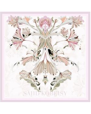 Saiid Kobeisy Large Flower Scarf - White