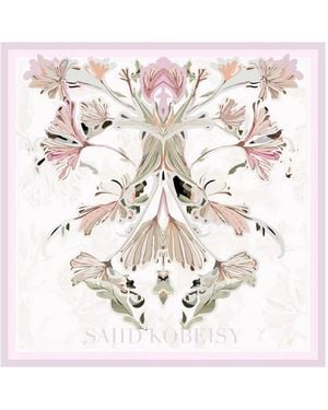 Saiid Kobeisy Fular Grande Con Motivo Floral - Blanco