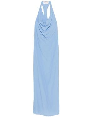 Circus Hotel Cowl Halter Maxi Dress - Blue