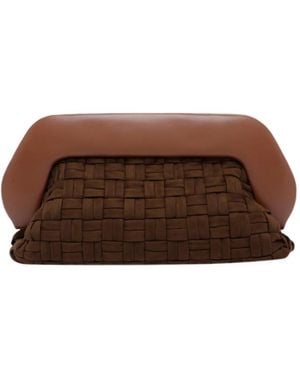THEMOIRÈ Bios Woven Clutch Bag - Brown