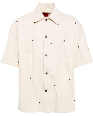 Kusikohc Multi-rivet Denim Short Sleeves Shirt - Natural