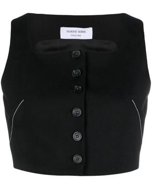 Marine Serre Bustier Vest - Black