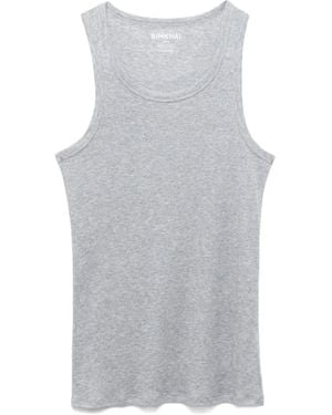 Jonathan Simkhai Ribbed-Knit Scoop-Neck Tank Top - Grey