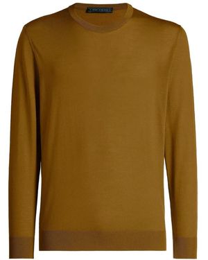 Kiton Fein Gestrickter Pullover - Grün